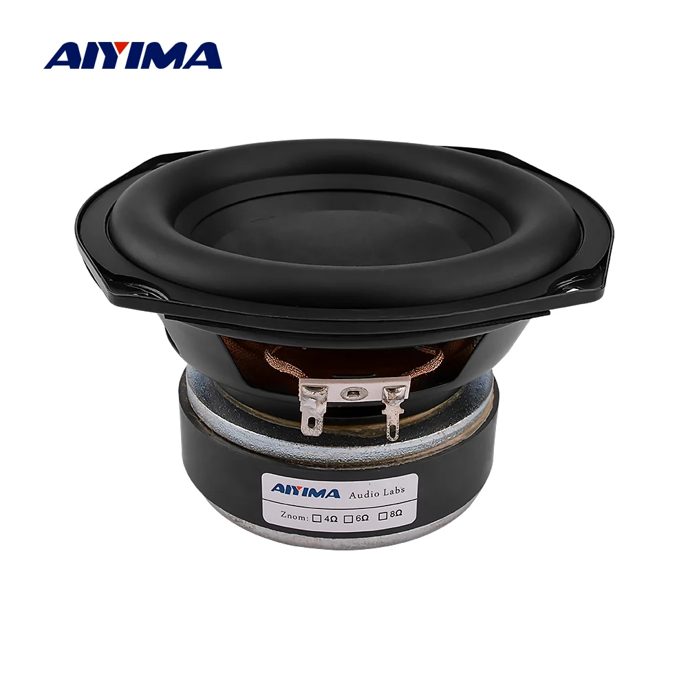 AIYIMA 5 25 дюймовый динамик вуфера 2 Ohm 80W аудио звуковой резиновый край длинный ход