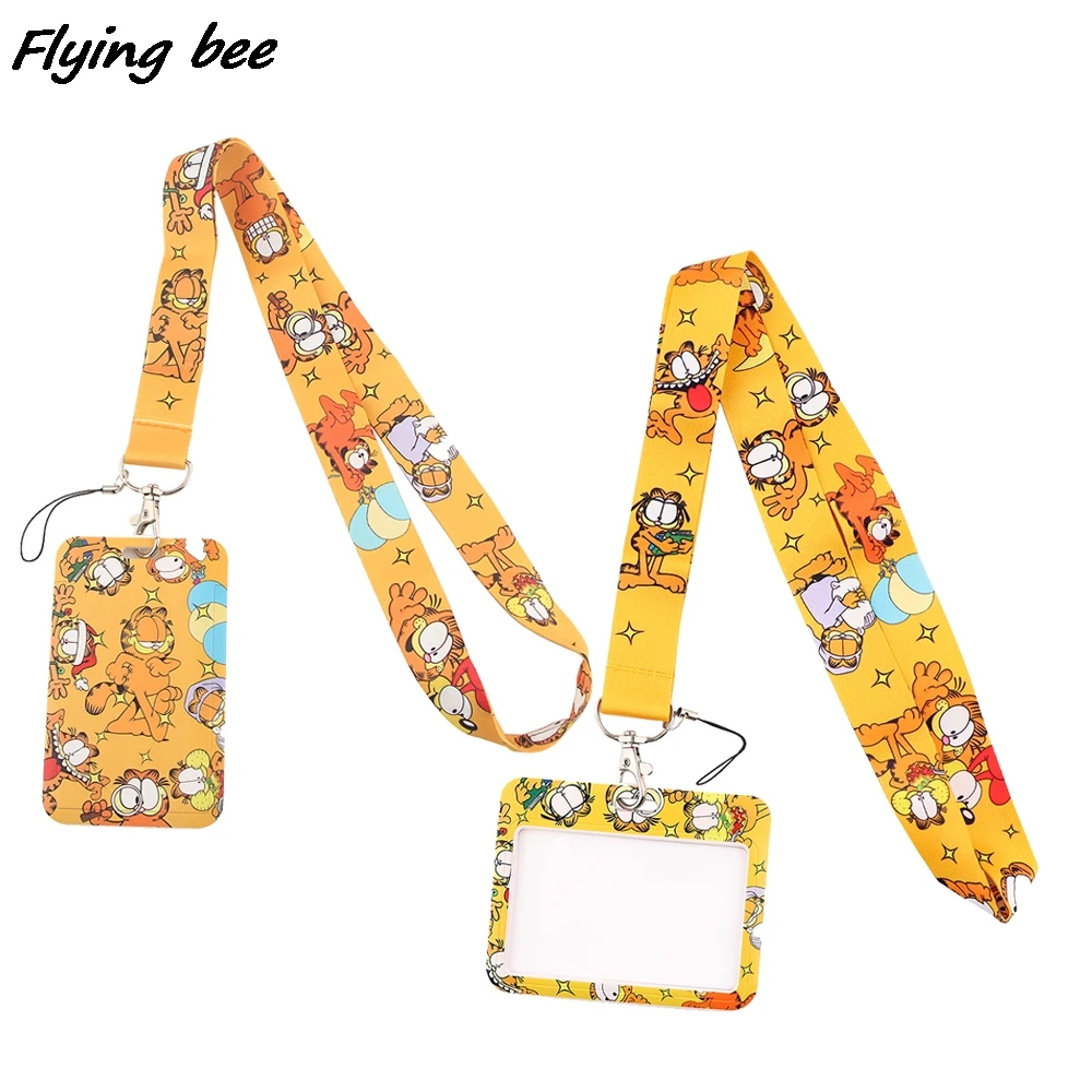 

Flyingbee X1973 Cartoon Yellow Cat Neck Strap Lanyard For Key ID Card Gym Phone Straps USB Badge Holder Hang Rope Lariat Lanyard