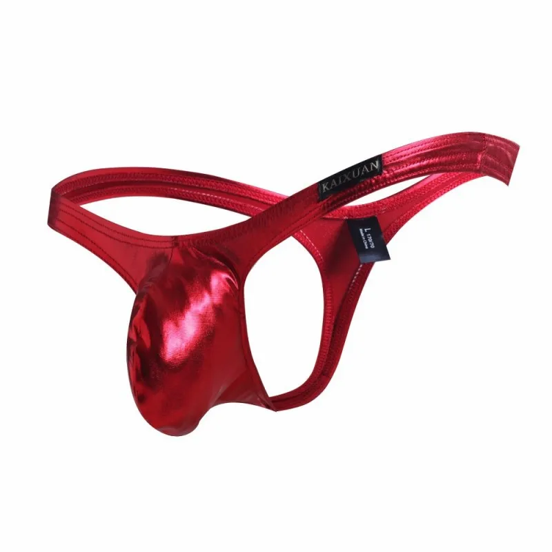 Мужское нижнее белье Sissy Tanga jockstrap Wet Look из искусственной кожи мужские стринги с