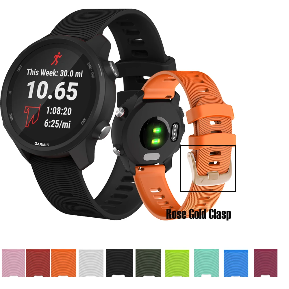 

20mm Soft Silicone Watchband for Garmin Forerunner 245/645/Vivoactive 3/Vivomove HR Smart Bracelet Watch Band Colorful Wristband