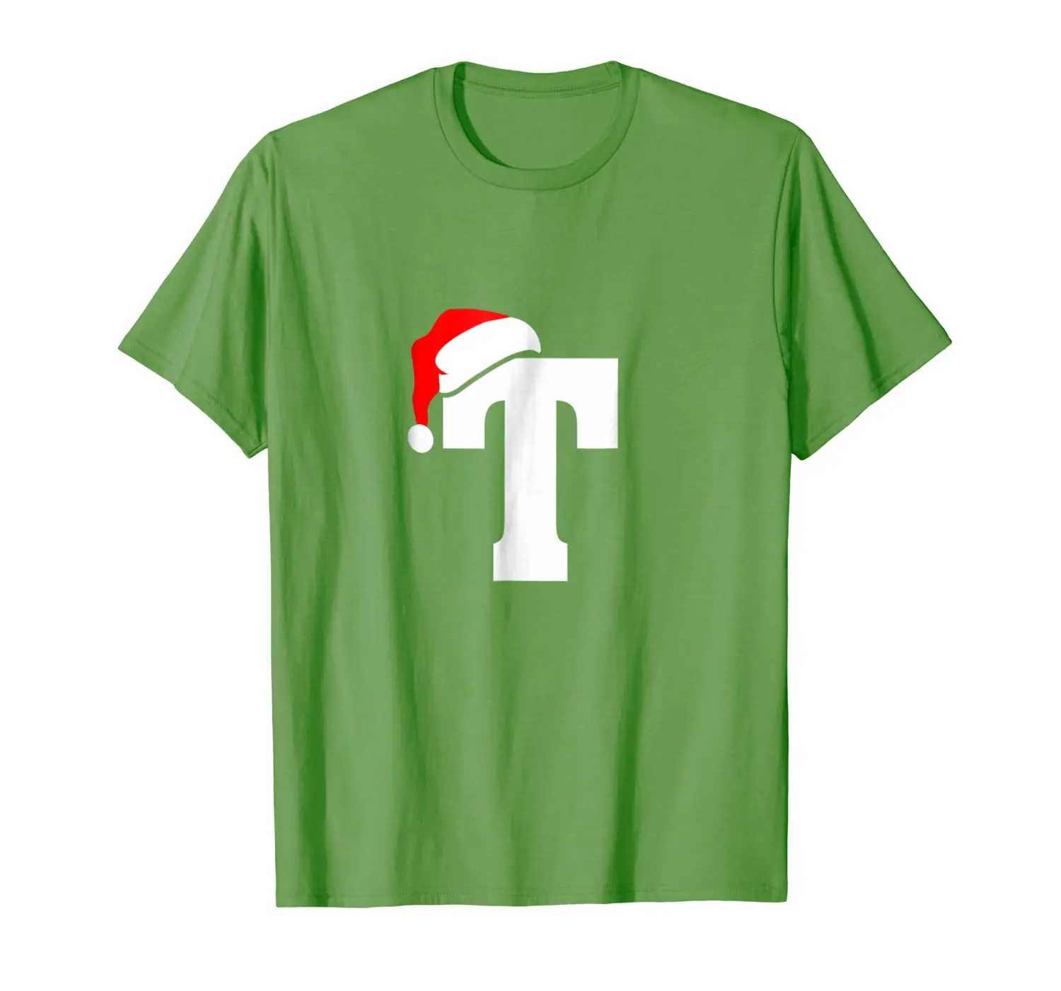

Alphabet T Shirt- Initial Letter T And Santa Beanie Hat Tee