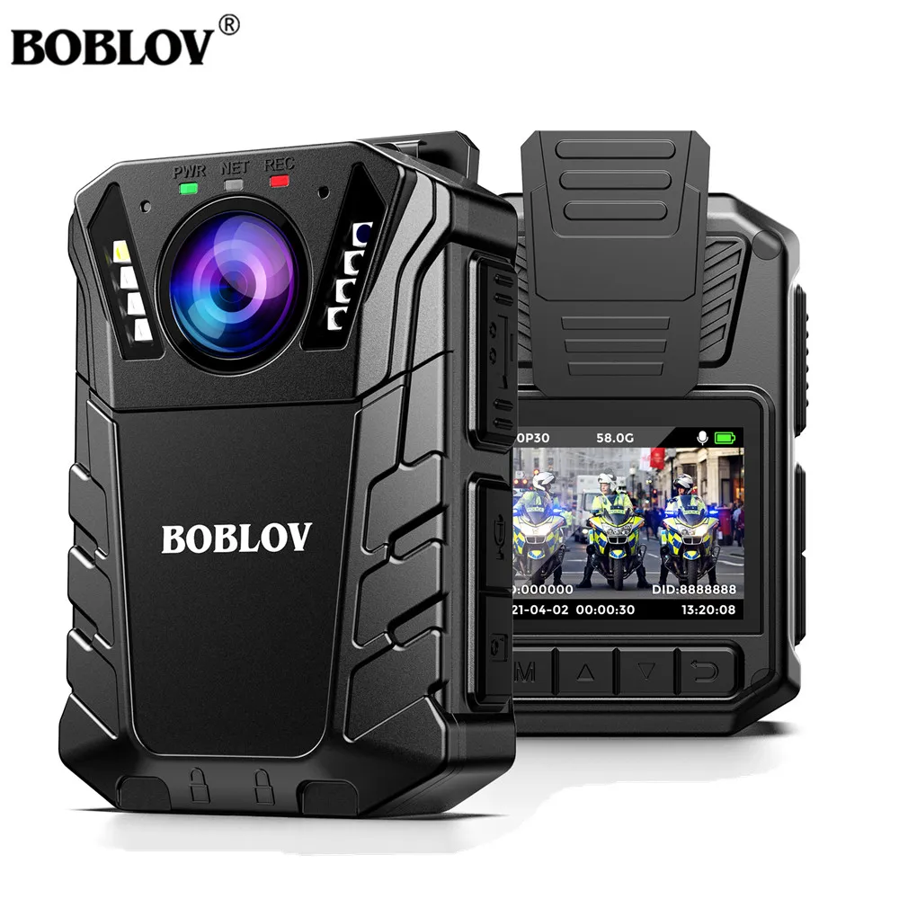 

BOBLOV KJ09 Mini Body Camera 64GB FHD 1296P Bodycam Police Small Portable Night Vision IP66 Waterproof Two Batteries Mini Camera