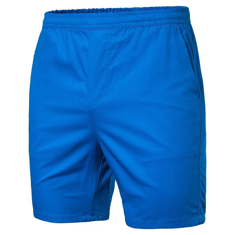 

2020 Summer Fashion New Men's Casual Elastic Waist Solid Color Shorts / Men's Slim Straight Knee Length Shorts