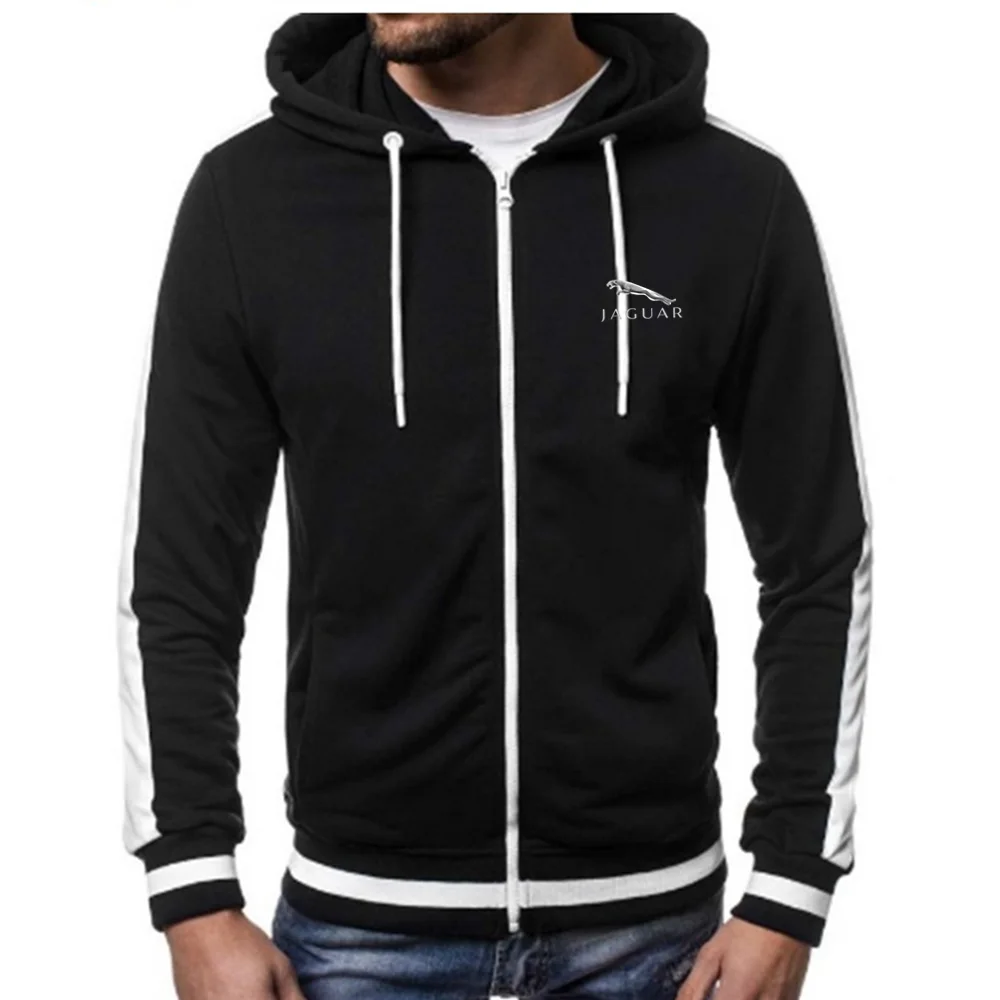 

Jaguar CAR Latest Casual Sports Hooded Men's Sweatshirt Hoodie Men's Long-Sleeved Jacket Zipper Track Field Sportswear M-3XL A+3