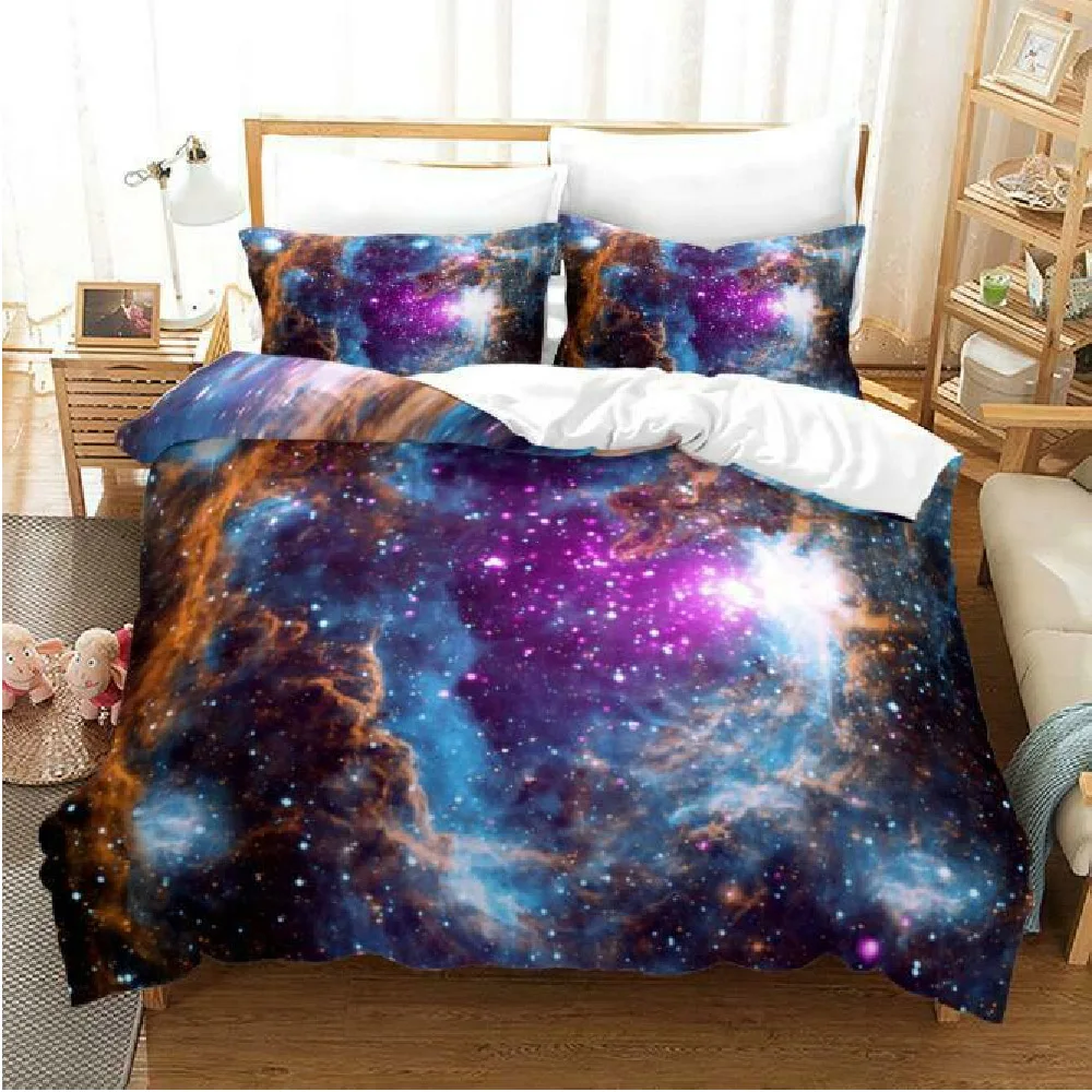 

StarBlue-HGS, Color, Starry Sky/Wonder Universe, Single Bedding Set Quilt Cover/Pillowcase, Queen King Home Textiles Quilt Cover