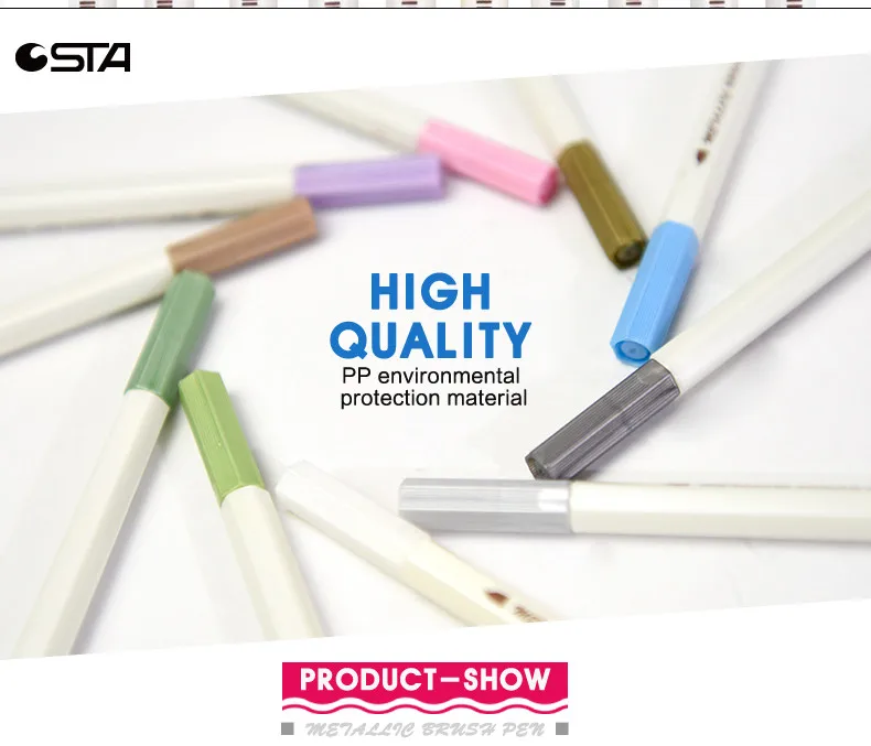 10 цветов металлическая маркерная Ручка DIY Скрапбукинг ремесла мягкая кисть