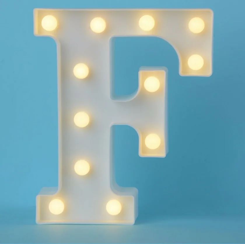 Светодиодный ночсветильник с белыми пластиковыми буквами световой знак