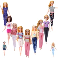 fashion shirt pants street style clothes set for barbie doll outfits tops trousers 16 bjd playhouse accessories kids toy gifts