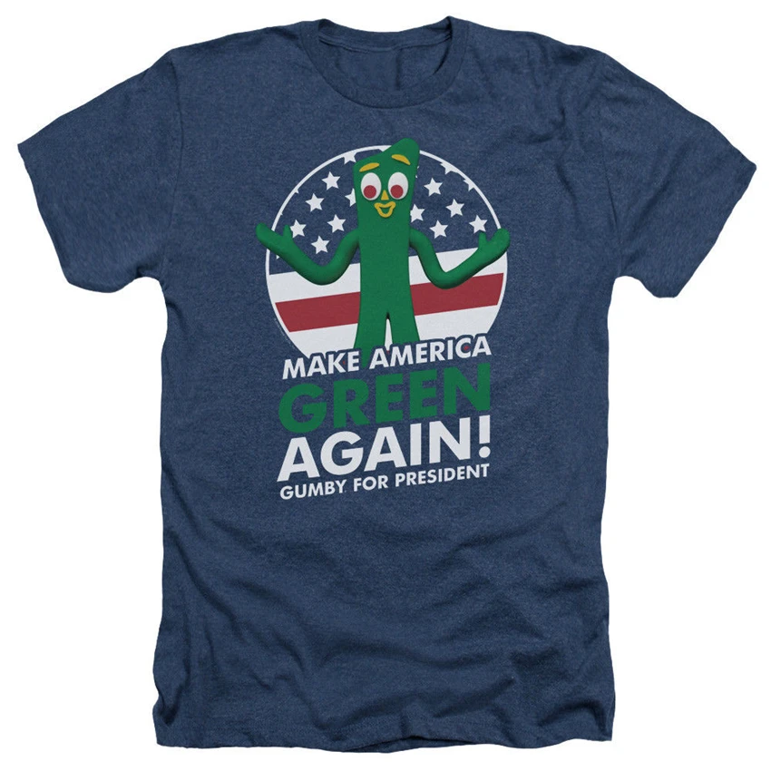 Gumby For President лицензионный для взрослых Хизер футболка все размеры хлопок короткий