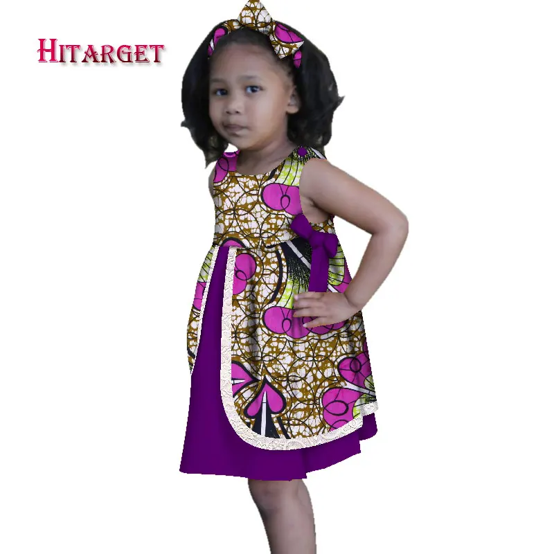 Детские платья в африканском стиле для девочек длинная юбка без рукавов с бантом