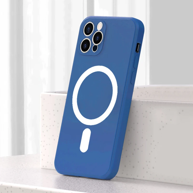 

Magnetic Wireless Charging Phone Case For IPhone 11 12 Pro Max Cases For IPhone 11Pro 12Pro Soft Silicone Anti-Drop Back Covers