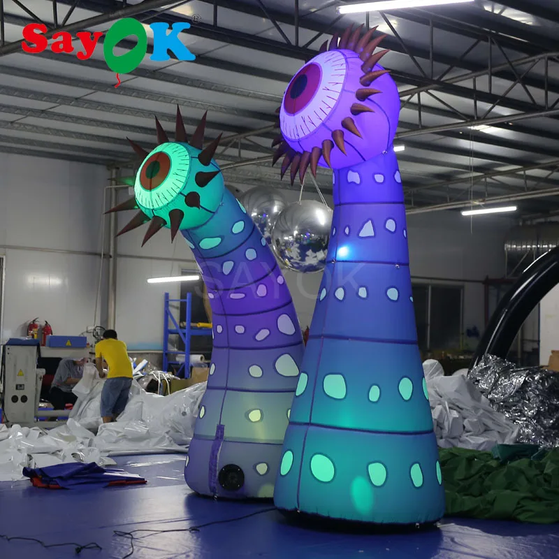 4 м надувной светильник Одноглазый цветок украшение для растений меняющий цвет