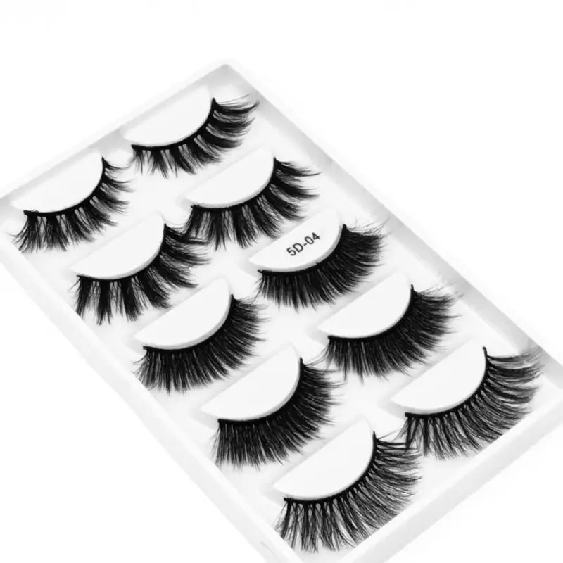 

5 Pairs False Eyelashes Handmade 3D Mink Hair Wispy Cross Lashes Extension Natural Long Lasting Beauty Eyes Makeup Fashion