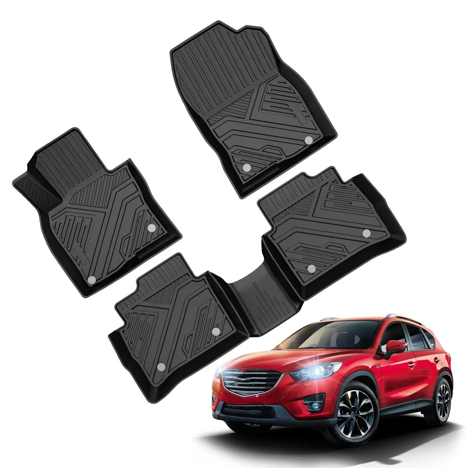 

High Quality Car Foot Mats New Style Novelty Material Latex TPE Car Floor Pad Carpets for MAZDA CX-5 2018 2019 2020
