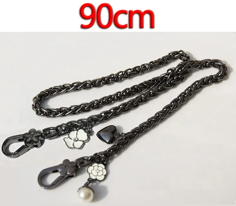 90cm Gun Black Мода Замена 8 мм черный пистолет металлические цепи портмоне ручки плечевой ремень для сумки, сумки аксессуары DIY 40 см-150 см - Цвет: 90cm Gun Black