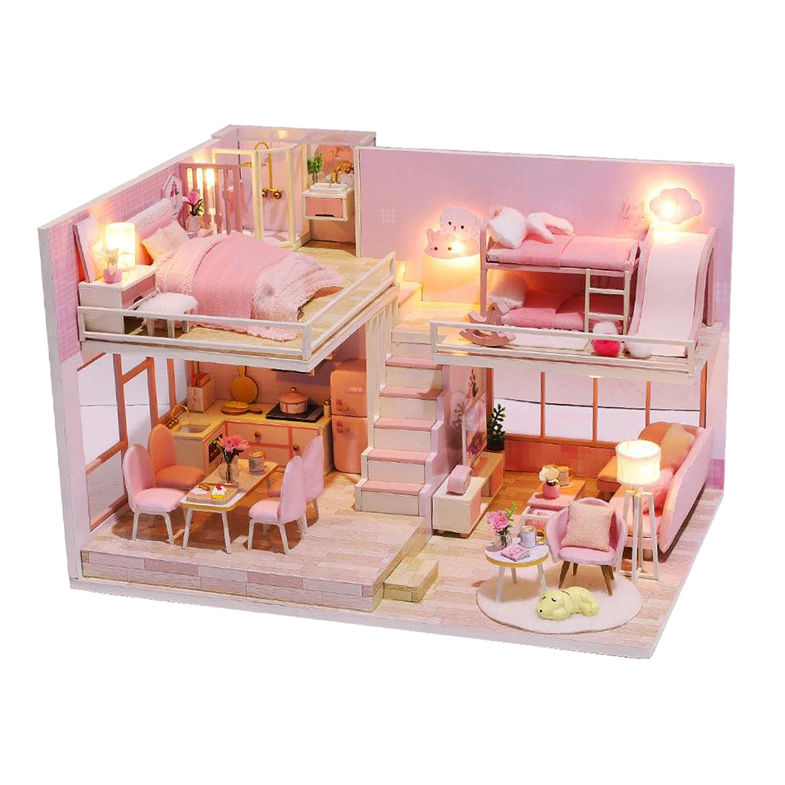 

Doll House Kit,Handmade Miniature Doll House Model Kits Creative Room Toy