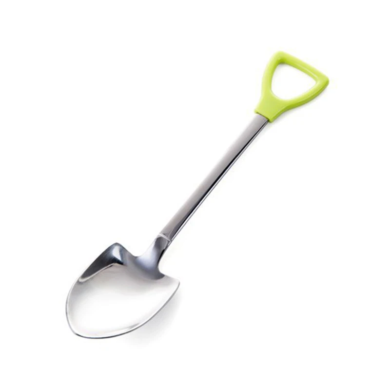 Stainless Steel Scoop Shovel Shape Spoon Long Handle Creative Spade Rice Domestic Tableware Coffee |