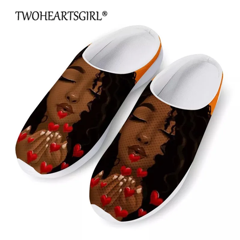 

Женские тапочки, домашние тапочки для африканских волшебных девушек, стильные Нескользящие пляжные сандалии черного цвета в африканском с...