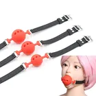 Пара силиконовых кляп шар БДСМ бондаж фиксаторы открытый рот дышащий раб ремень кляп секс-игрушка для женщин мужчин аксессуары