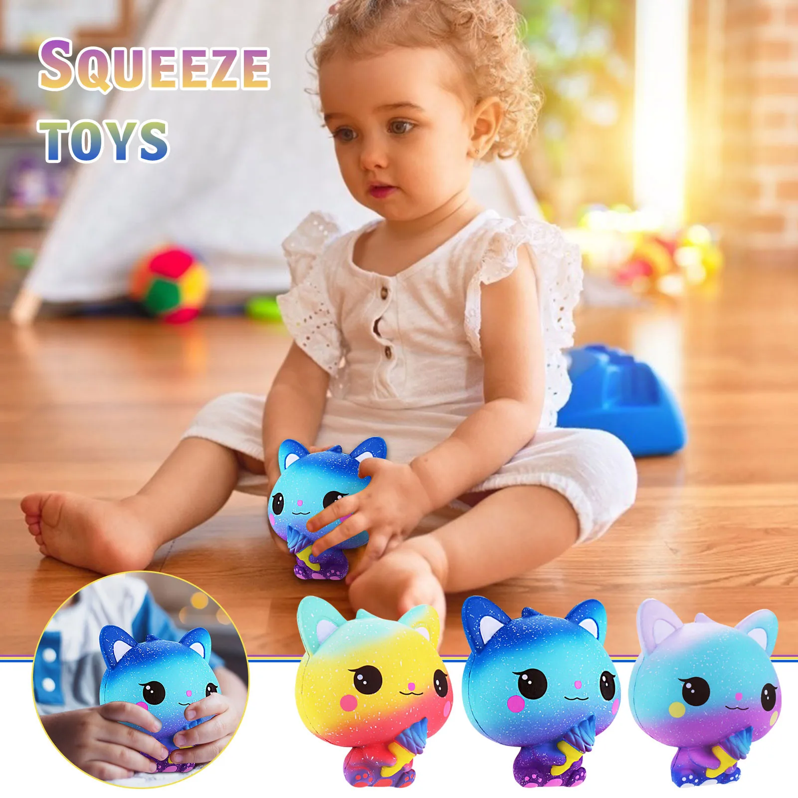 

Stress Relief Toys Slow Ice Cream Cat Cute Cartoon Decompression Toy Pinch Soft Squishy Fidget Toys Anti Stress