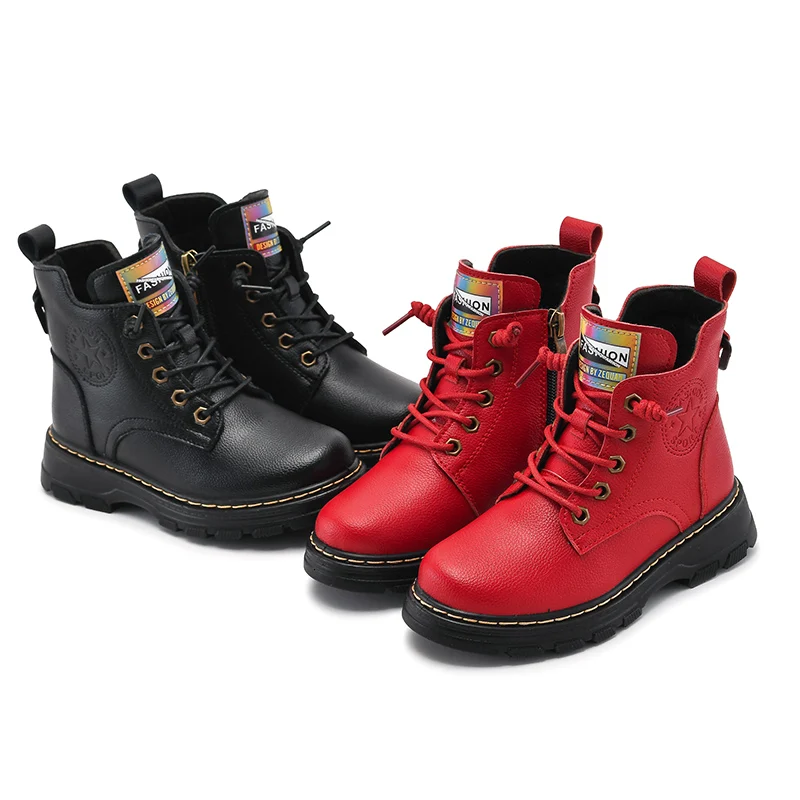 Зимние ботинки для девочек и мальчиков детская зимняя обувь с плюшевой