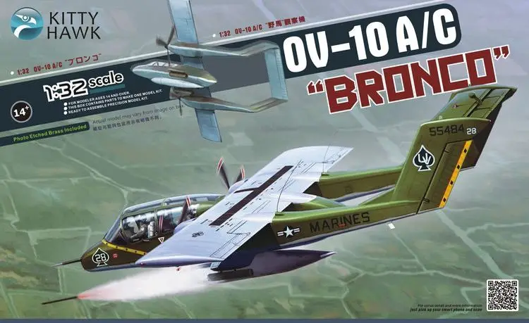 Китти-Хок KH32004 1/32 весы OV-10 A/C мустанга разведки самолет военный игрушка Пластик