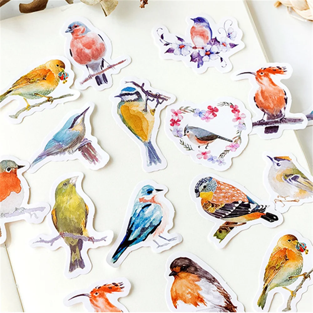 45 ⑤ кор. милые Мультяшные птицы наклейки для скрапбукинга DIY молочный Фотоальбом