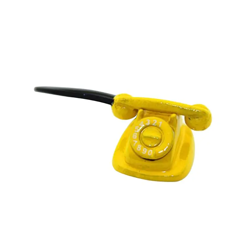 Мини ретро стол Телефон Модель телефон с поворотным циферблатом 1:6 1:12