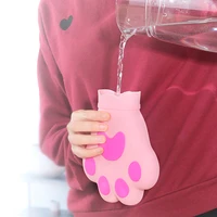 350ml cute cats claw hot water bottle treasure cartoon warmer filled explosion proof portable mini winter reusable hand warmer