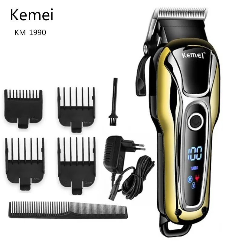 Kemei ножницы для мужской стрижки аккумуляторная машинка волос электрическая