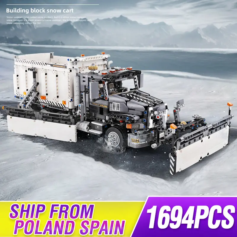 

Mould King MOC 13166 City Snow cleaning car Great Vehicles Building Blocks Model Bricks Compatible Truck Toy Christmas Gifts