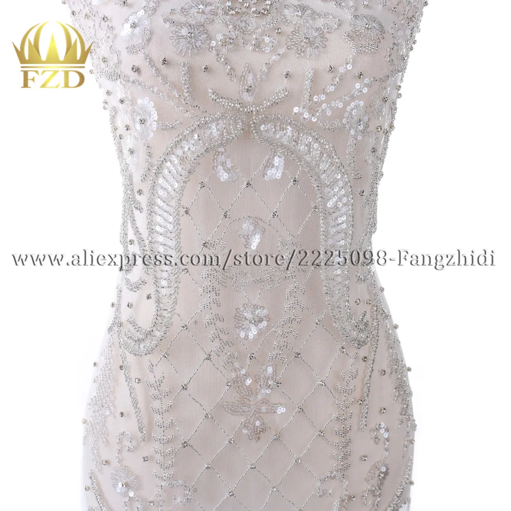 Аппликация лифа из горного хрусталя кристальная аппликация для новобрачных