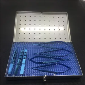 Титановый инструмент для микроопераций, офтальмологические ножницы, держатель игл, щипцы для стерилизации, Чехол Набор Хирургических Инструментов