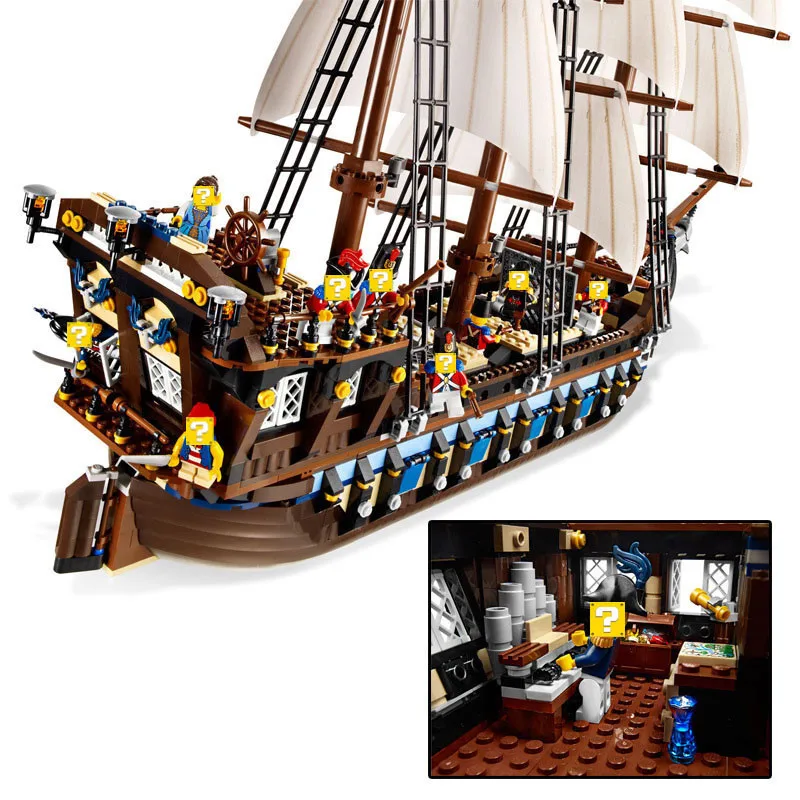 

1709pcs Technic Building Blocks Educational Imperial Flagship Pirates of Caribbean Empire Battleship Boat Bricks Toys for Boys