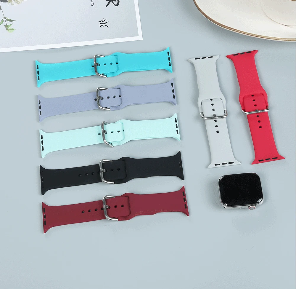 Мягкий силиконовый сменный спортивный ремешок для 38 мм Apple Watch Series1 2 42 мм наручный браслет ремешок для iWatch Sports Edition MU SEN