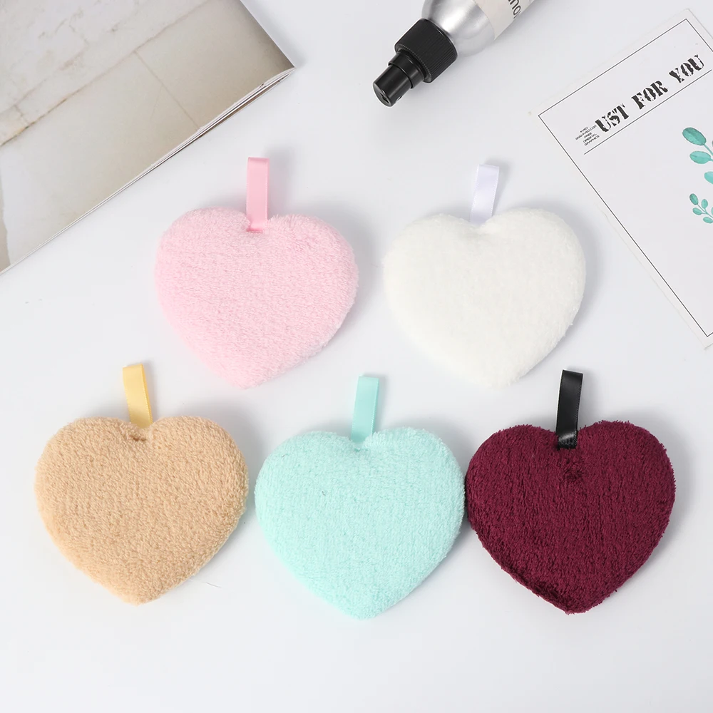 1 шт. мягкие разноцветные микрофибры в форме сердца для снятия макияжа полотенце