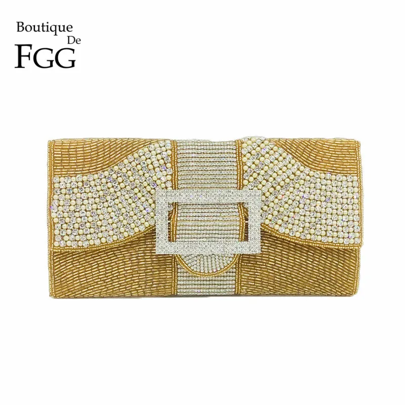 Женский клатч с бисером Boutique De FGG индийская вечерняя сумочка ручной работы со