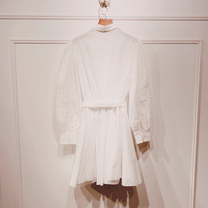 

2021 New Woman White Shirt Dresses