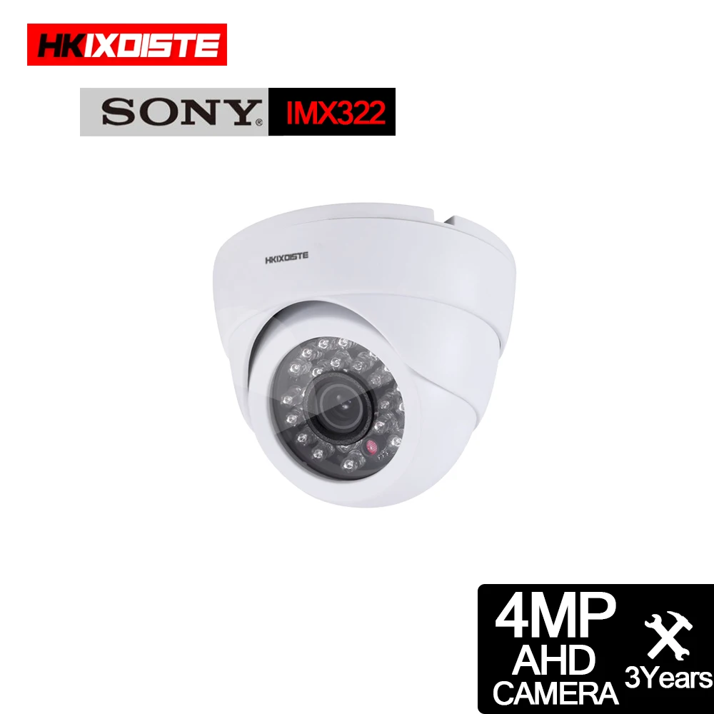 HKIXDISTE AHD CCTV камера CCD ИК фильтр Белый Черный Крытый Купол 24 шт. светодиодов 4MP