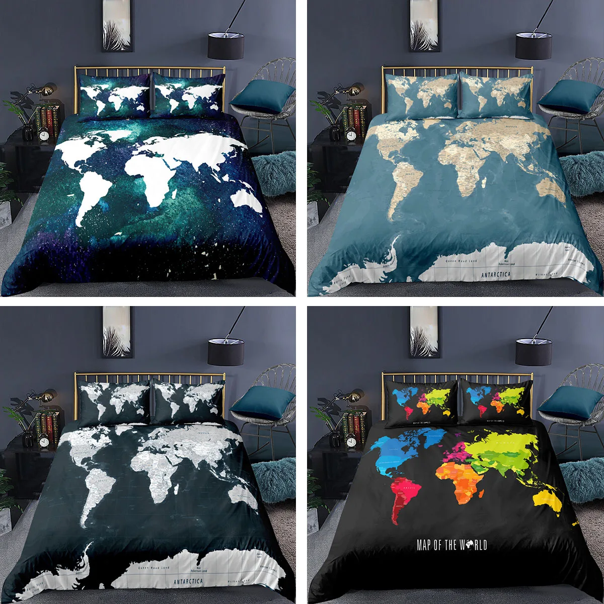 Постельное белье с картой королевский комплект постельного белья
