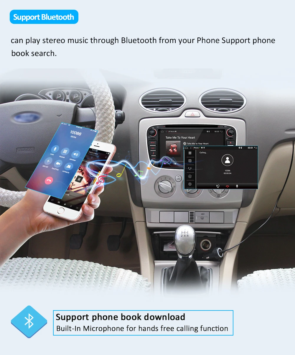 2 din Android 9,0 автомобильный DVD мультимедийный плеер gps Navi для Ford для Focus2 Mondeo Galaxy Wifi Аудио Радио Стерео головное устройство Canbus