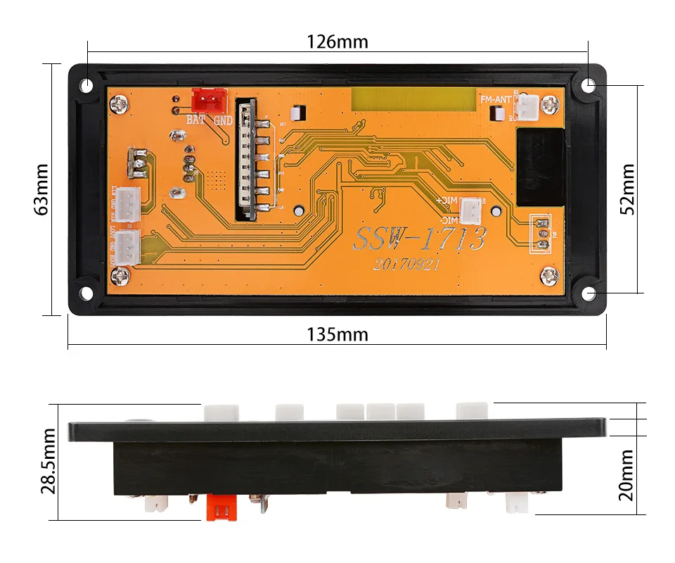 AOSHIKE 12V ЖК-дисплей Bluetooth MP3 декодер доска WAV, WMA декодирования MP3 аудио плеер модуль Поддержка FM радио AUX USB с текстами дисплей