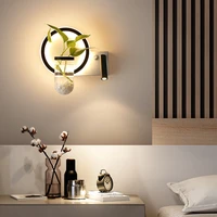 living room modern minimalist study bedroom bedside lamp nordic creative aisle plant reading background wall lamp