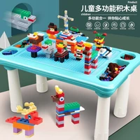 diy kids bricks toys multi function table desk building blocks desk block base plate for children toys gift