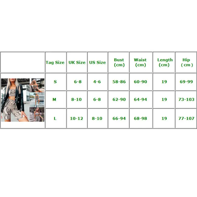 

Hot sale Womens Tube Top high waist Shorts Bodycon Snake Bra Elastic sleeveless Two Piece Set Outfits Short Sport Jumpsuit Sets
