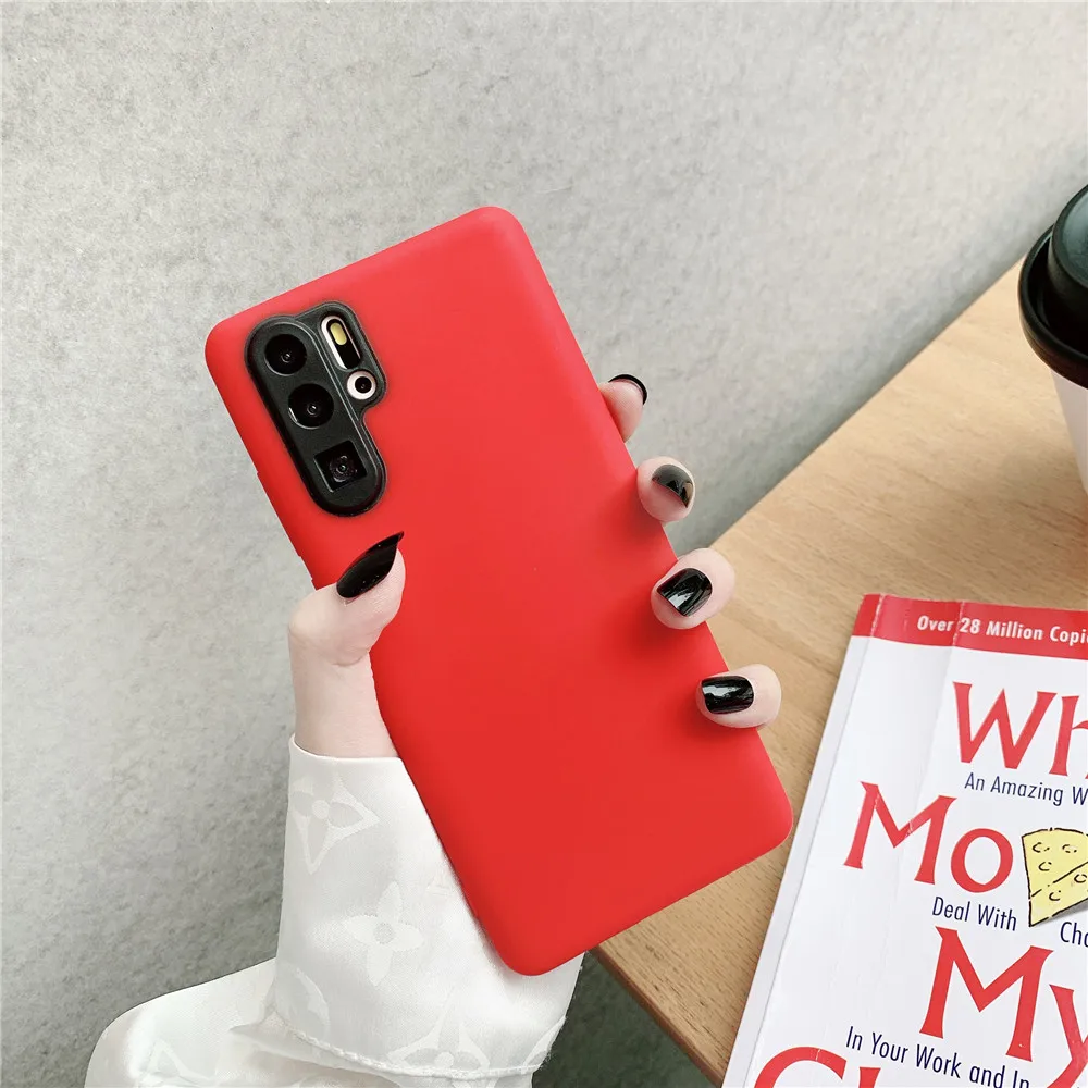 Silicon Protect Camera Phone Case For Huawei P30 Pro Mate 30 Soft TPU Candy Color Shockproof Honor 9X 20 |