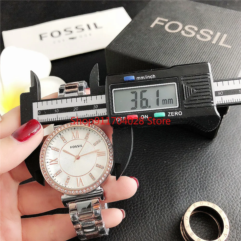 

2021 Fossil- Quartz Wrist Dress Women Watches Silver Bracelet Ladies Watch Stainless Steel Clock Casual Watch