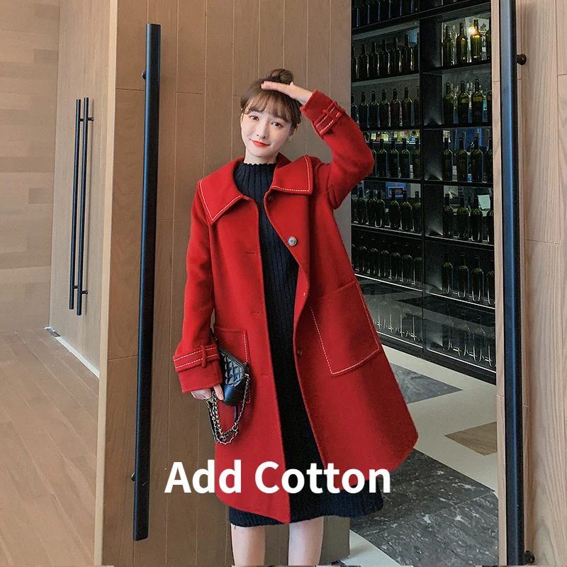 

Новое зимнее пальто для женщин, модная кашемировая шерстяная верхняя одежда, женское длинное утепленное шерстяное пальто, женские тренчи