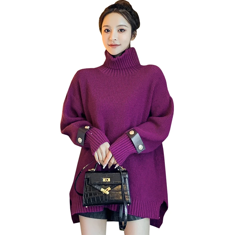 

Make web celebrity turtleneck thickening long sleeve head render han edition loose sweaters new winter sweater female