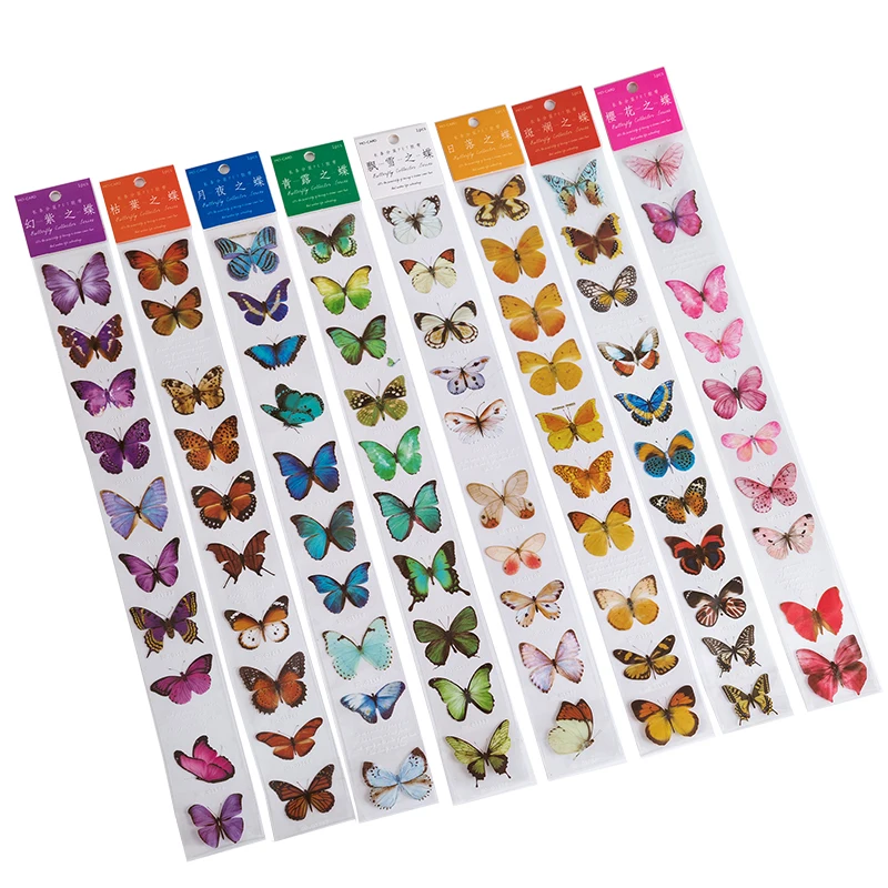 

16pcs/LOT butterfly collector series stationery sticker Creative decoration DIY shared outfit tape PET sticker
